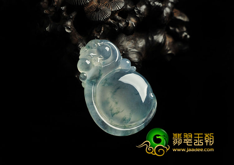 冰玻种飘花缅甸翡翠A货龙行如意挂件
