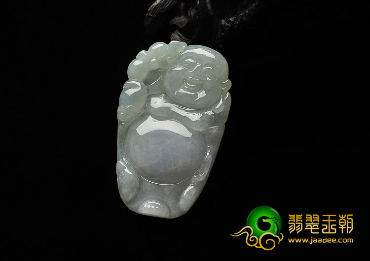 糯冰种淡晴水缅甸翡翠A货逍遥佛挂件