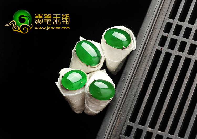 冰种正阳绿满绿缅甸翡翠A货戒面（一批走）