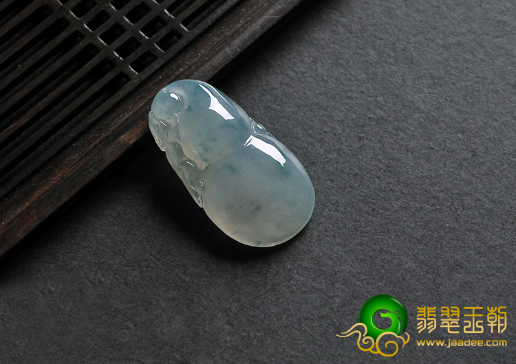 冰种飘花缅甸翡翠A货福禄寿挂件