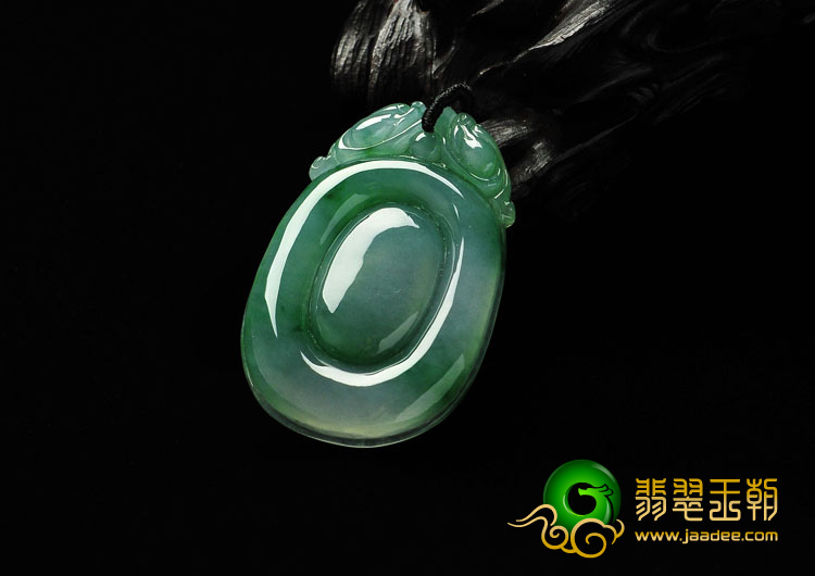 冰种飘翠缅甸翡翠A货双龙如意挂件