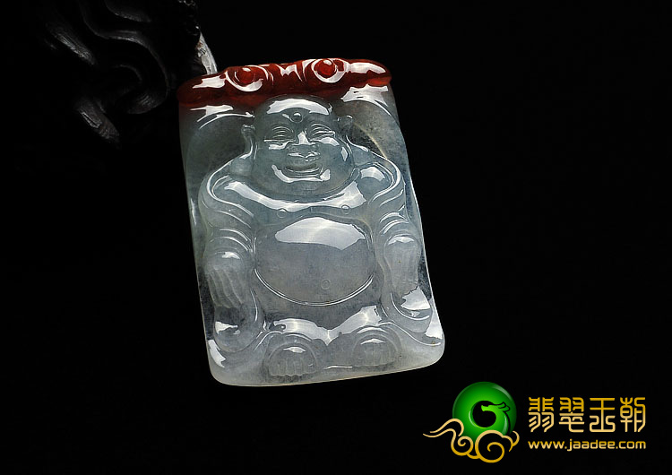 冰种红翡缅甸翡翠A货玉佛挂件