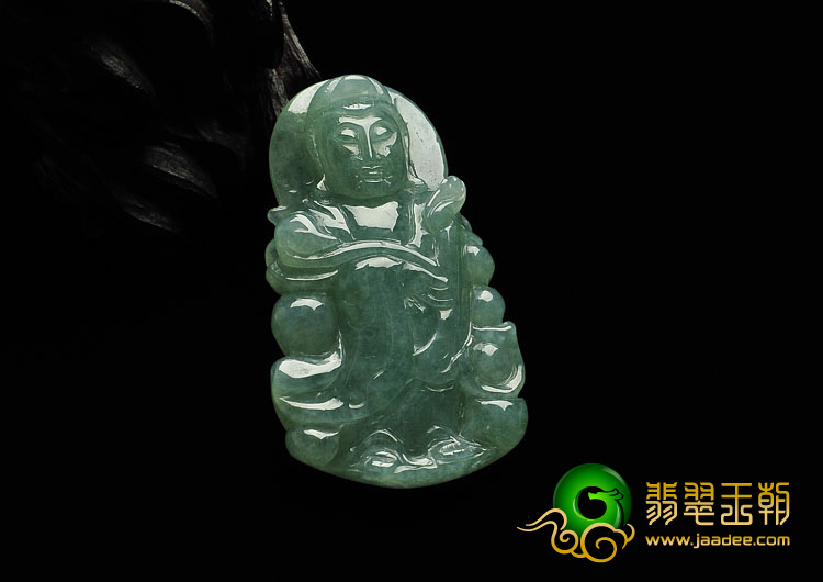 冰种晴水缅甸翡翠A货观音挂件