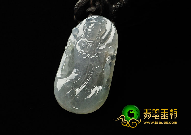 冰种晴水缅甸翡翠A货观音挂件