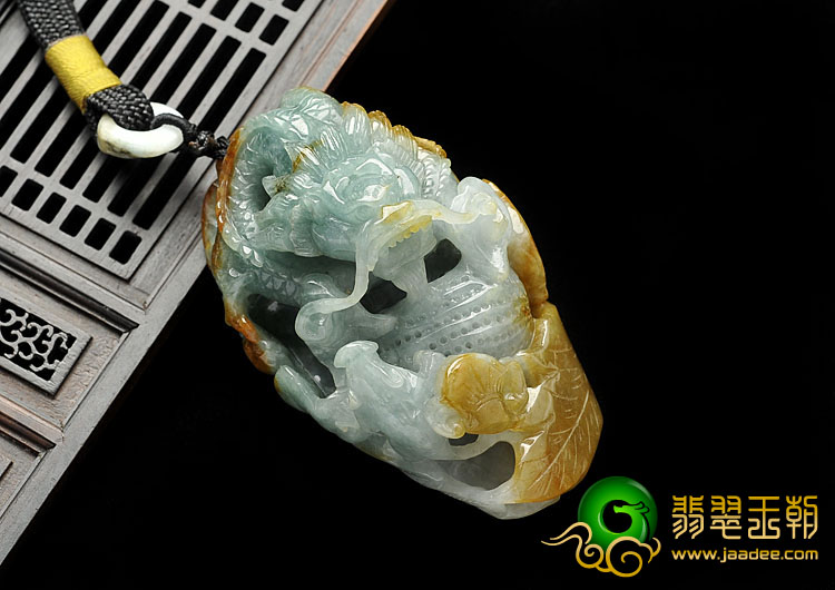 糯冰种晴水褐黄翡缅甸翡翠A货生意兴隆手玩件