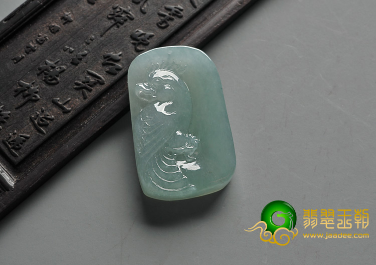 冰种晴水缅甸翡翠A货英明神武挂件