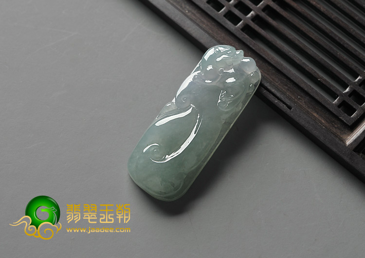 冰种晴水缅甸翡翠A货如意寿挂件