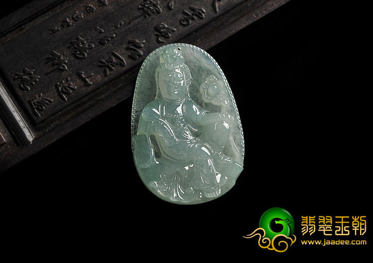 冰种晴水缅甸翡翠A货观音挂件