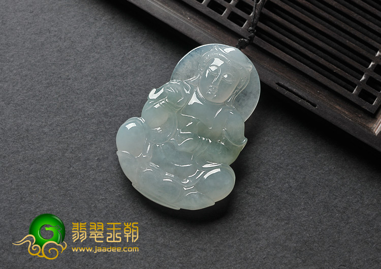 冰种晴水缅甸翡翠A货观音挂件