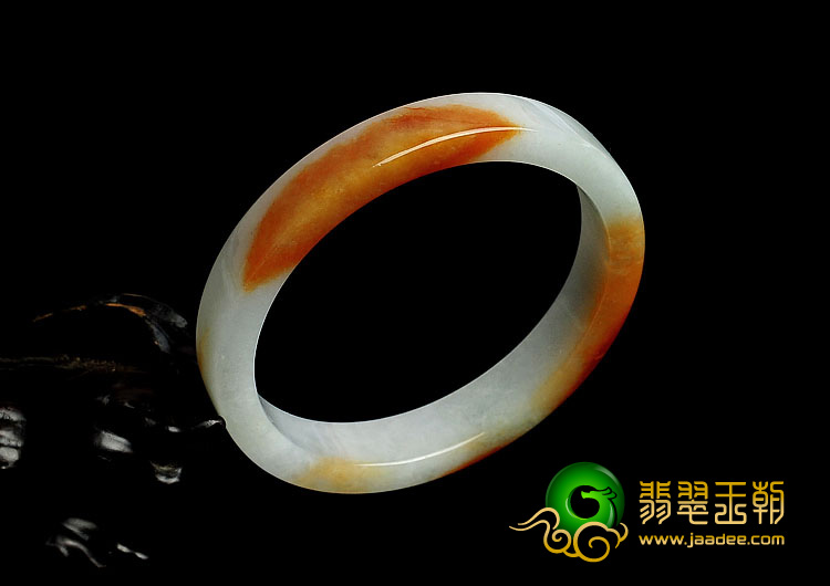 糯冰种红黄翡缅甸翡翠A货方条手镯（56.2mm）