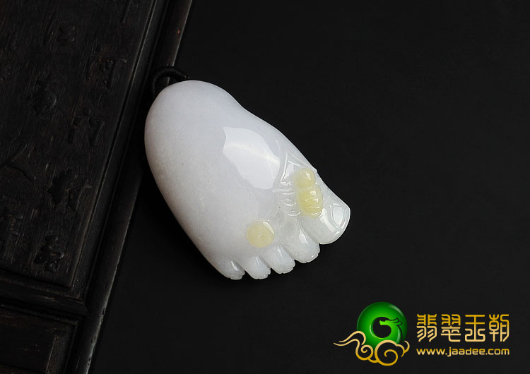 糯冰种淡紫罗兰黄翡缅甸翡翠A货知足常乐挂件