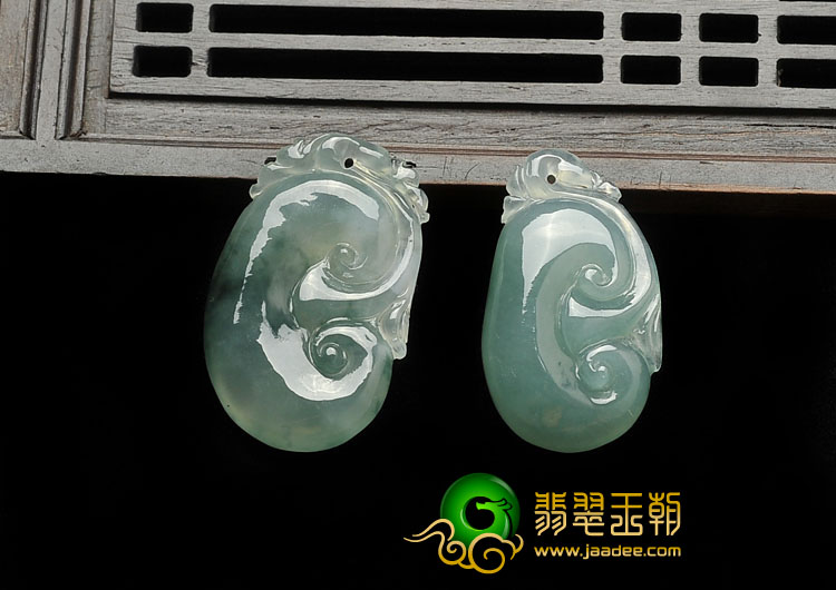 冰种晴水飘花缅甸翡翠A货如意挂件（单价）