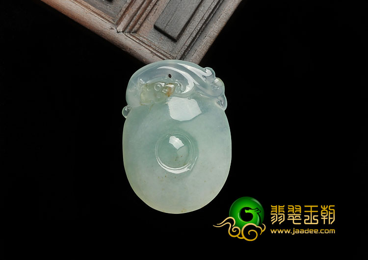 冰种晴水缅甸翡翠A货福在眼前挂件