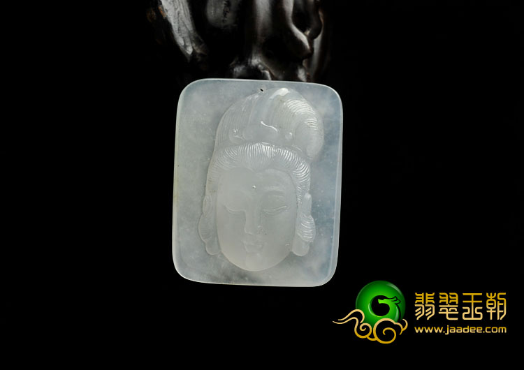 冰种缅甸翡翠A货观音头挂件
