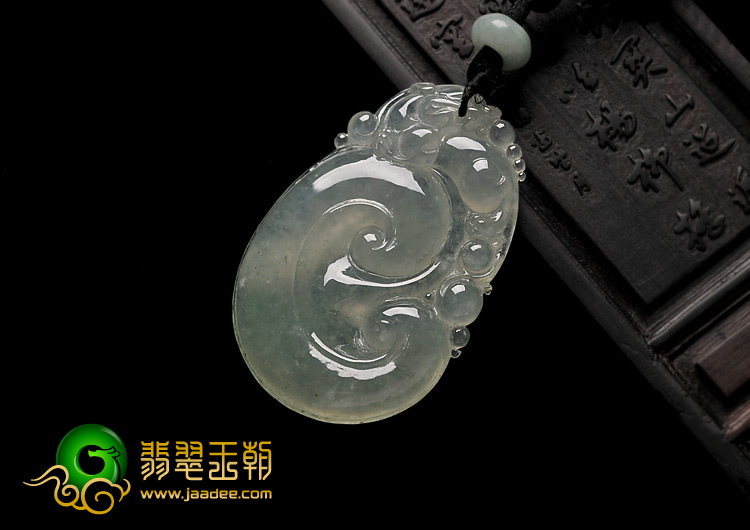 冰种晴水缅甸翡翠A货如意寿挂件