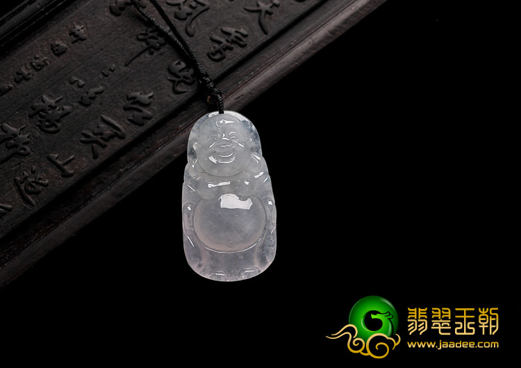 冰种晴水缅甸翡翠A货站佛挂件
