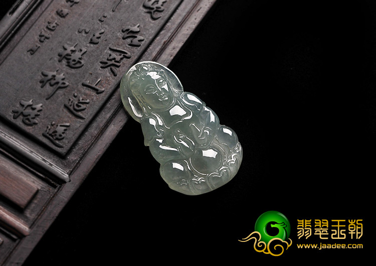 冰种晴水缅甸翡翠A货观音挂件