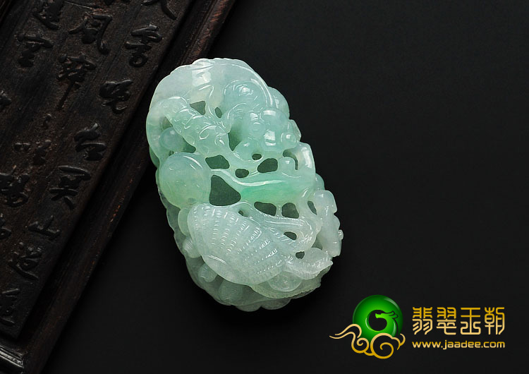 冰种晴水缅甸翡翠A货金玉满堂挂件