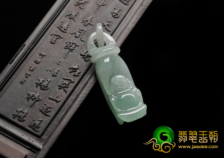 糯冰种晴水缅甸翡翠A货佛手挂件