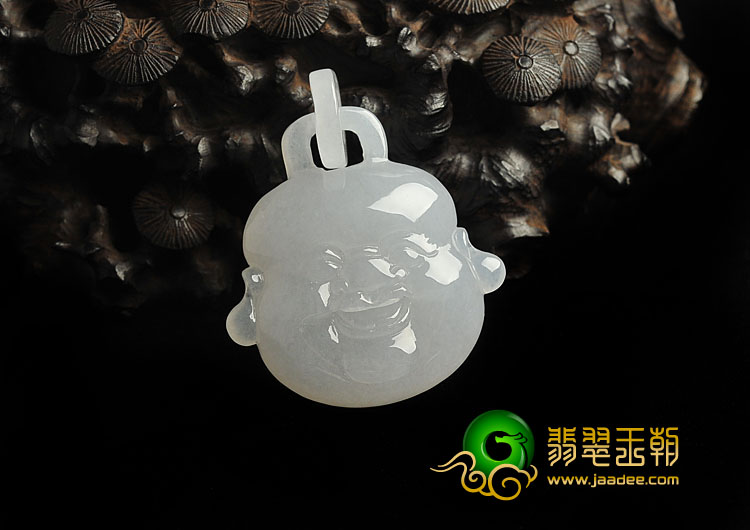 糯冰种缅甸翡翠A货双面佛头挂件