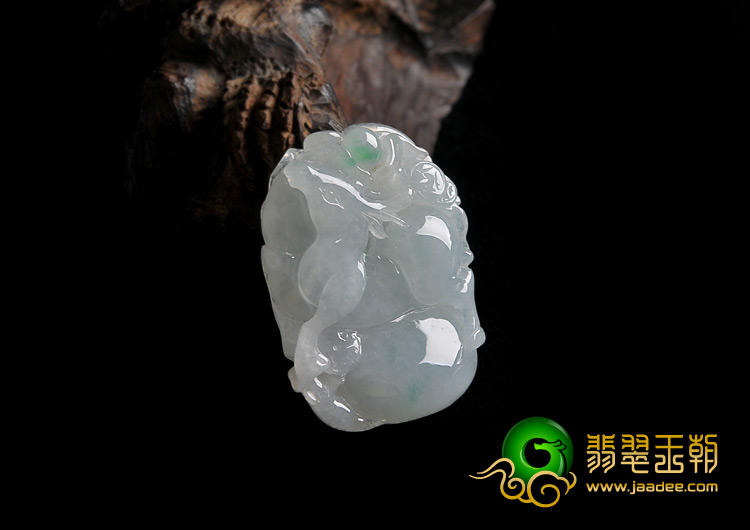 糯冰种晴水缅甸翡翠A货福禄寿挂件