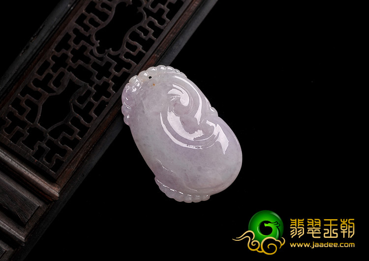糯冰种紫罗兰缅甸翡翠A货如意挂件