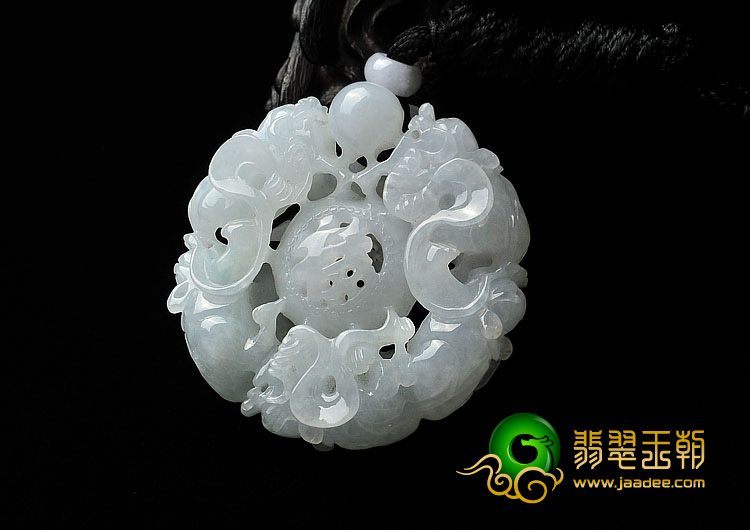糯冰种淡晴水缅甸翡翠A货财源滚滚挂件