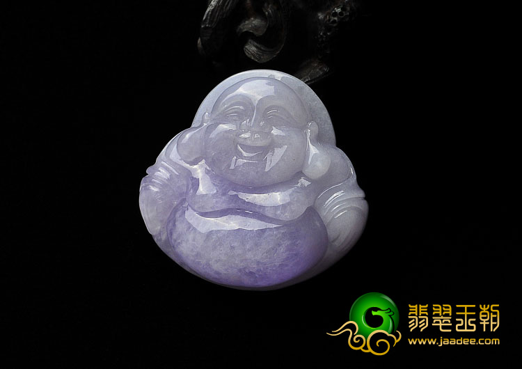 糯冰种紫罗兰缅甸翡翠A货玉佛挂件