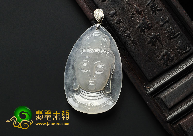 冰种缅甸翡翠A货观音头挂件