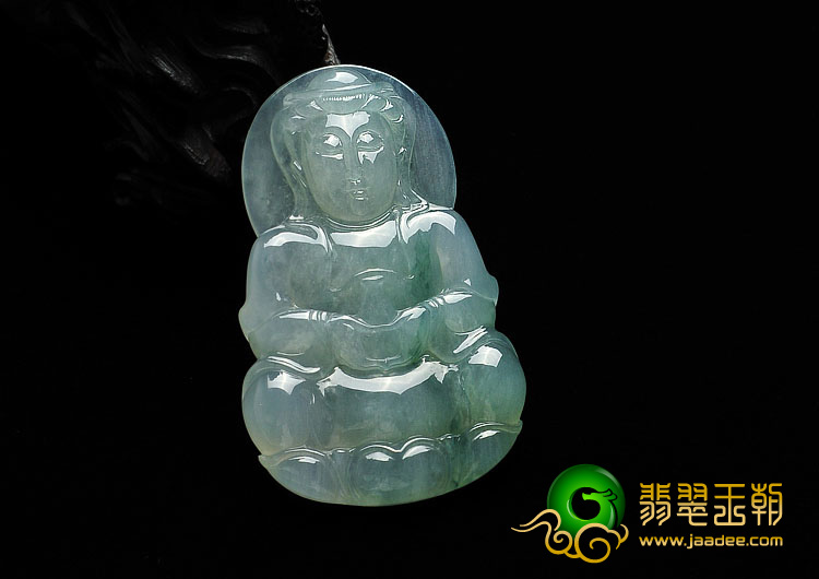 冰种晴水缅甸翡翠A货观音挂件