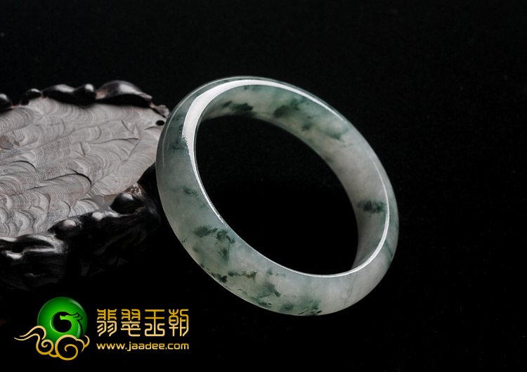 冰种飘花缅甸翡翠A货手镯（57.6mm）