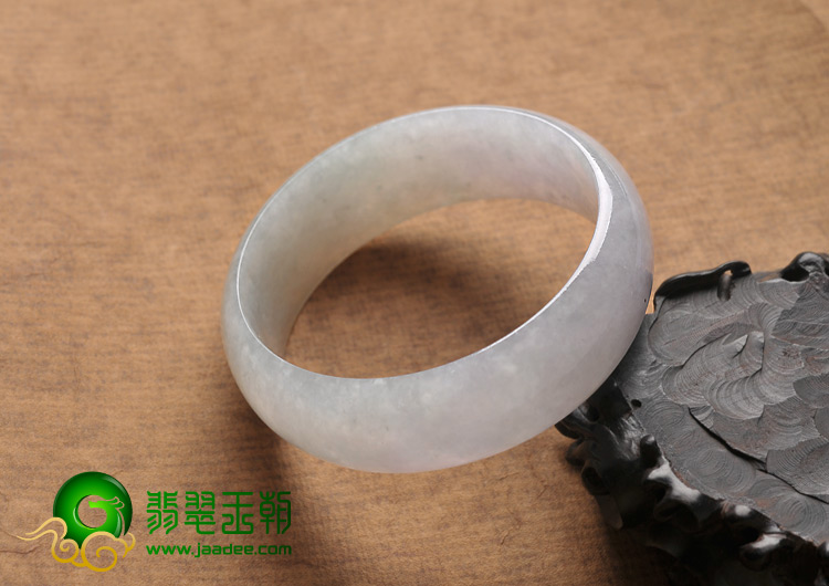 糯冰种淡紫罗兰缅甸翡翠A货手镯（57.6mm）
