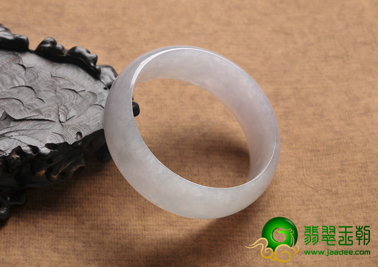 糯冰种淡紫罗兰缅甸翡翠A货手镯（57.6mm）
