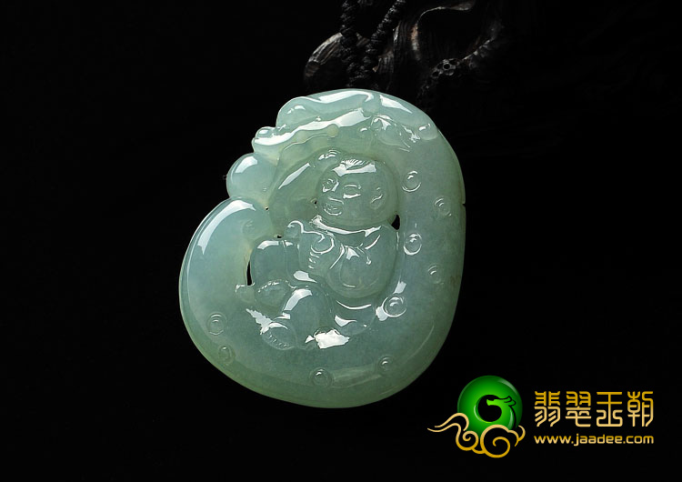 糯冰种晴水缅甸翡翠A货状元及第挂件
