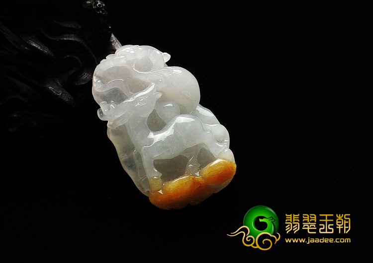 糯冰种黄翡缅甸翡翠A货福禄寿挂件