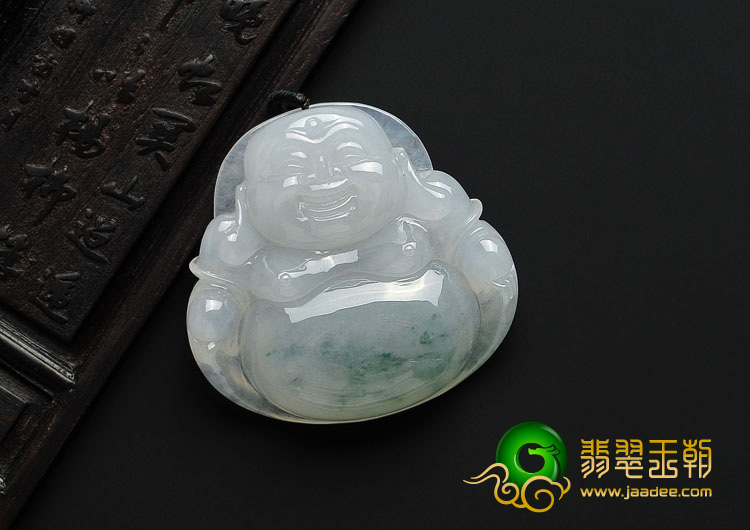 糯冰种飘花缅甸翡翠A货玉佛挂件