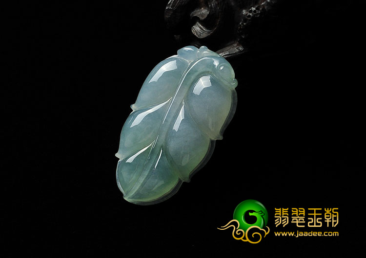糯冰种晴水缅甸翡翠A货叶子挂件