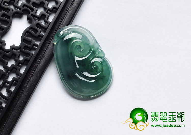 冰种晴水飘花缅甸翡翠A货如意挂件