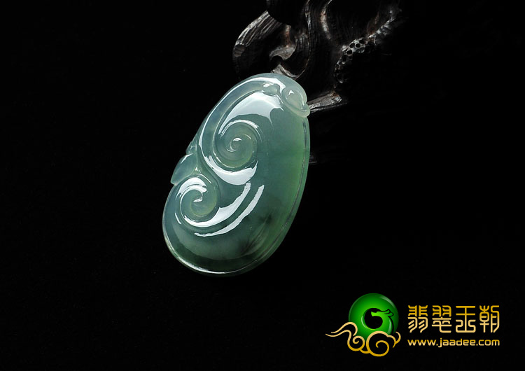 冰种晴水飘花缅甸翡翠A货如意挂件