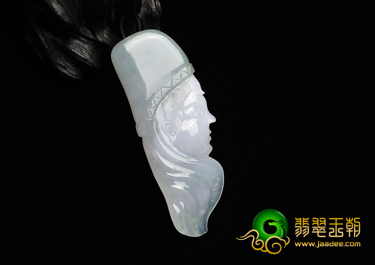 冰种晴水缅甸翡翠A货美女头挂件