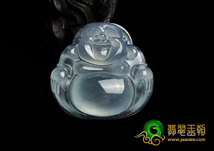 冰玻种晴水缅甸翡翠A货玉佛挂件