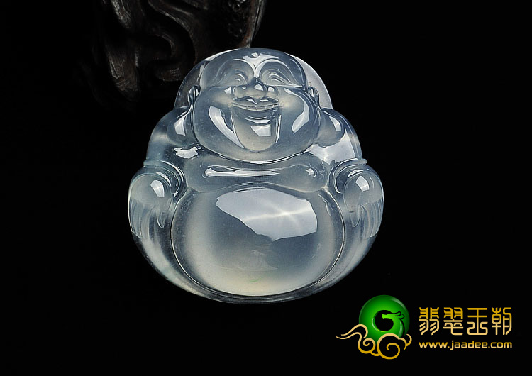 冰玻种晴水缅甸翡翠A货玉佛挂件