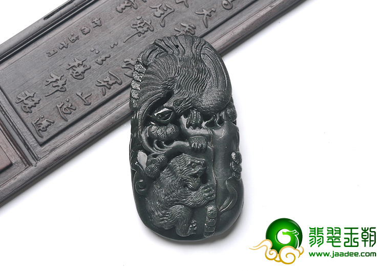 糯冰种墨翠缅甸翡翠A货英雄挂件
