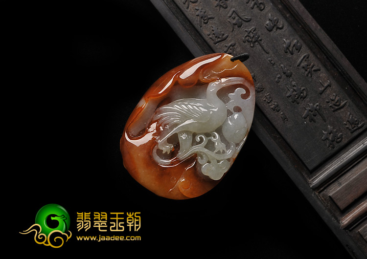 糯冰种红黄翡缅甸翡翠A货一路连科挂件