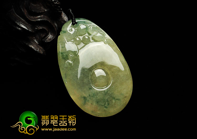 糯冰种淡黄翡飘花缅甸翡翠A货鸳鸯戏水挂件