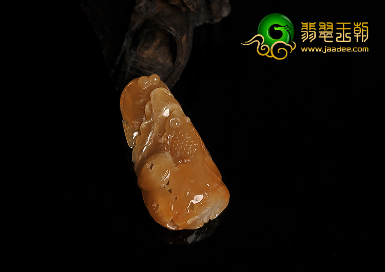 冰种黄翡缅甸翡翠A货年年有余挂件