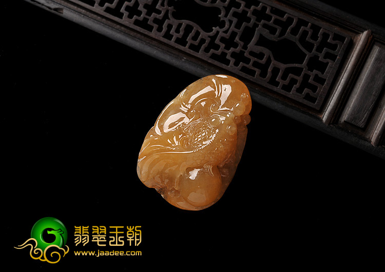 冰种黄翡缅甸翡翠A货年年有余挂件