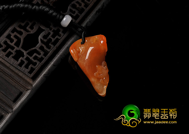 糯冰种红黄翡缅甸翡翠A货福瓜挂件