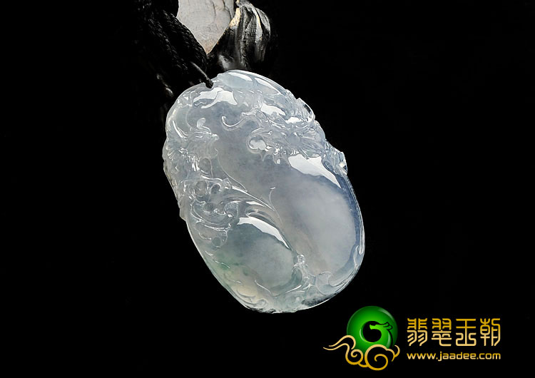 冰种紫罗兰飘花缅甸翡翠A货龙行如意挂件