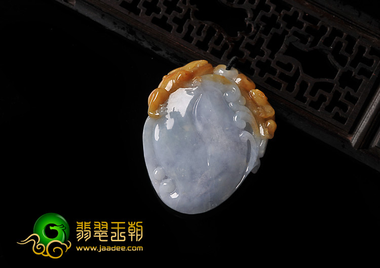 糯冰种紫罗兰黄翡缅甸翡翠A货如意寿挂件